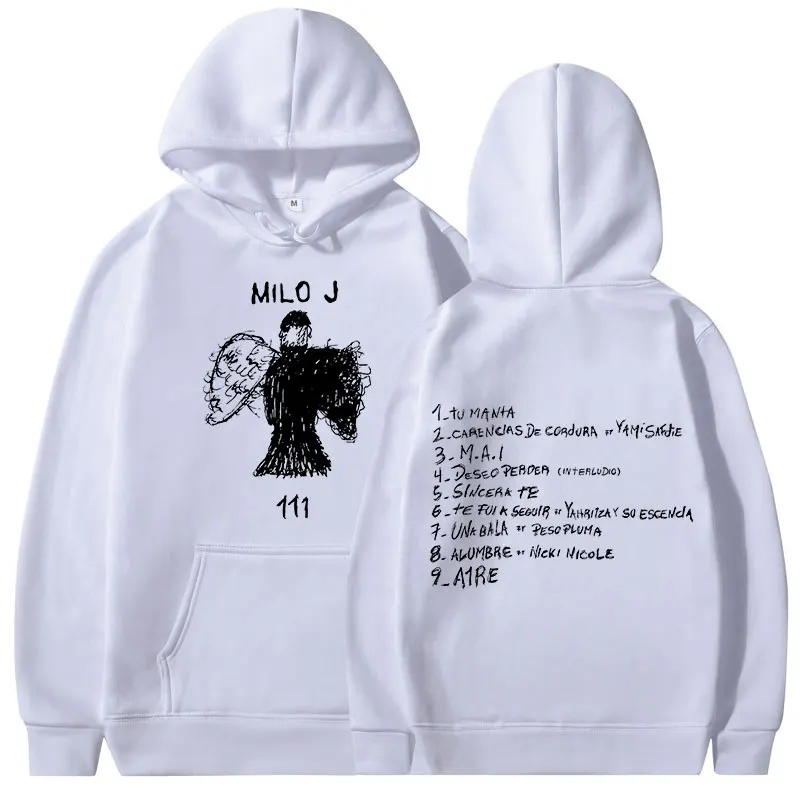 2026 neuer Milo J 111 Album-Grafik-Hoodie für Männer und Frauen, Unisex-Sweatshirt, Vintage Hip-Hop-Pullover, Geschenk für Fans, Streetwear-Kapuzenpullover – Detail 28