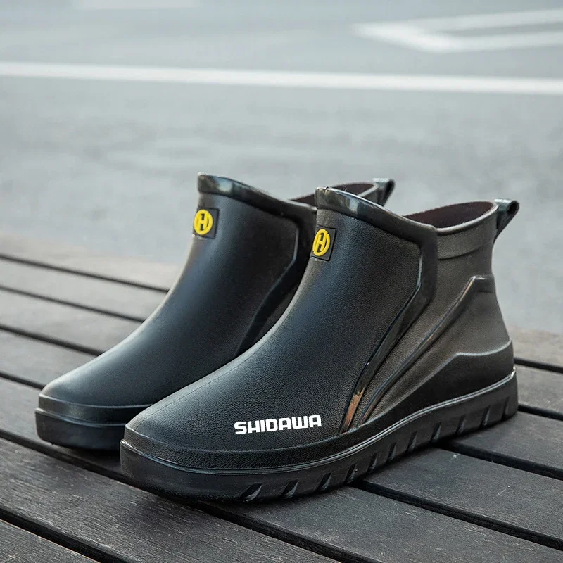 

Брендовая уличная нескользящая обувь для рыбалки для мужчин, походные непромокаемые ботинки, прочная резиновая обувь, новая водонепроницаемая рабочая обувь, мода, шакси
