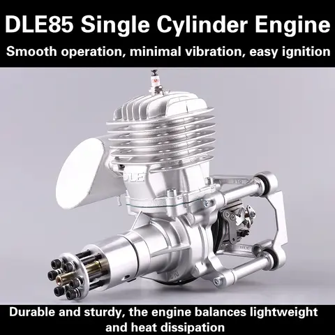 DLE 85CC Single Cylinder Two-Stroke Engine Side Exhaust Naturally Air-Cooled for Fixed Wing FPV Aircraft