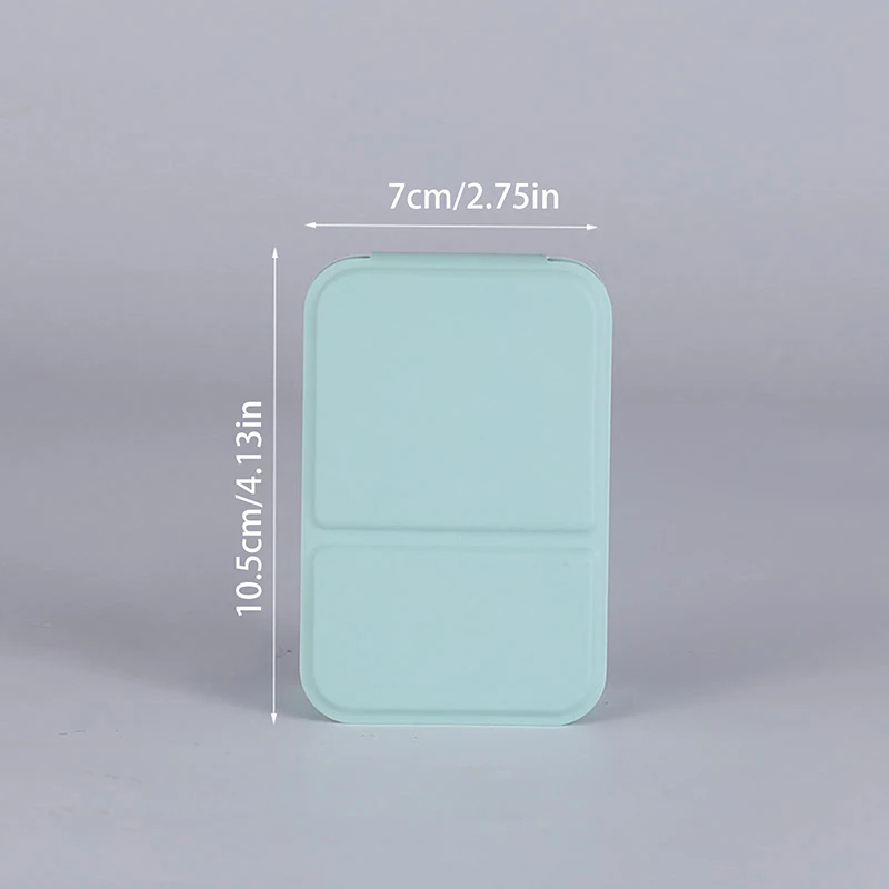 Desktop Mini Foldable Makeup Mirror Solid Color PU Leather Simple Portable Wear-resistant Student Compact Handheld