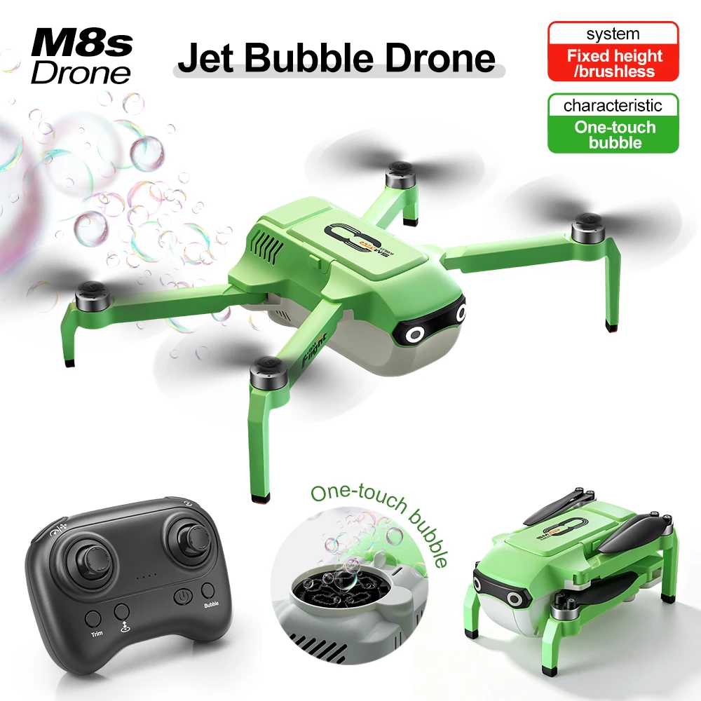 M8S Bubble Drone Toy for Kids Automatic Bubble Output RC Quadcopter Altitude Hold Easy‑to‑Fly Foldable Mini Drone Outdoor Game - view 6