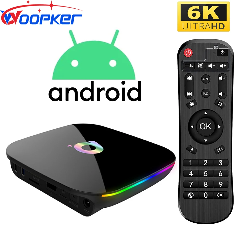 Woopker Android TV Box 6K Video H.265 Media Player with 2.4G Wifi and Bluetooth - Set Top Box