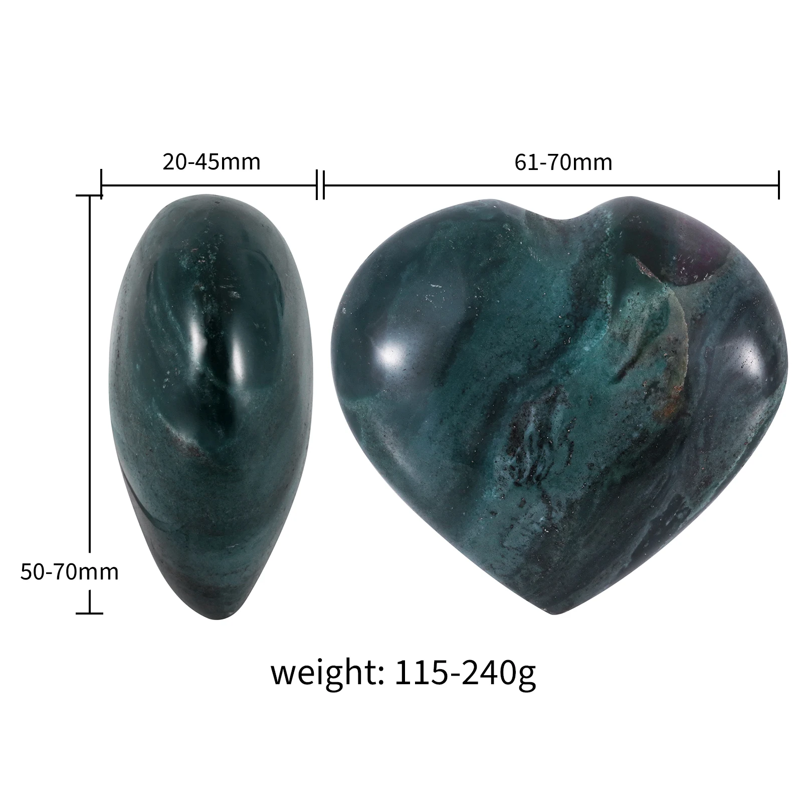 TUMBEELLUWA-حجر كريستال عقيق المحيط الطبيعي ، حجر قلق منفوخ للشفاء لتخفيف التوتر والاسترخاء والتأمل ، قلب الحب