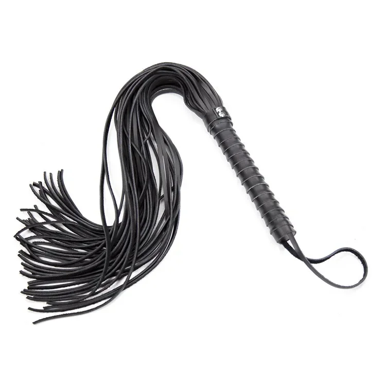 Fetish Bondage Leather Whip Flogger Handle Spanking Paddle Knout Flirt BDSM Adult Game Erotic Sex Toys for Women Couples