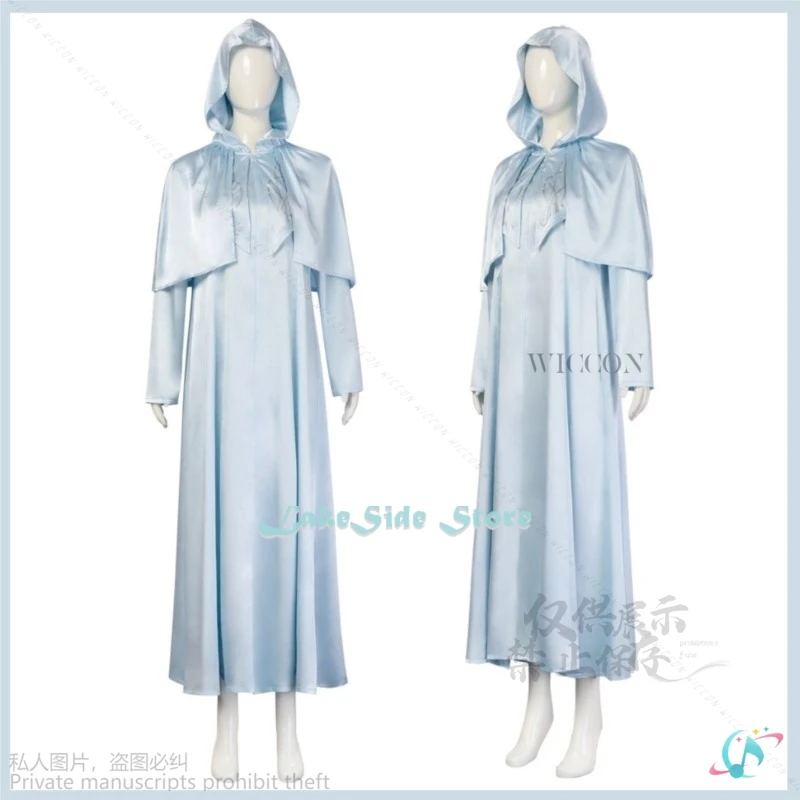 Anime Game Final Fantasy Lolita Endwalker Hydaelyn Cosplay Costume Venat Wig Blue Hooded Cloak Dress Man Woman Halloween Suit