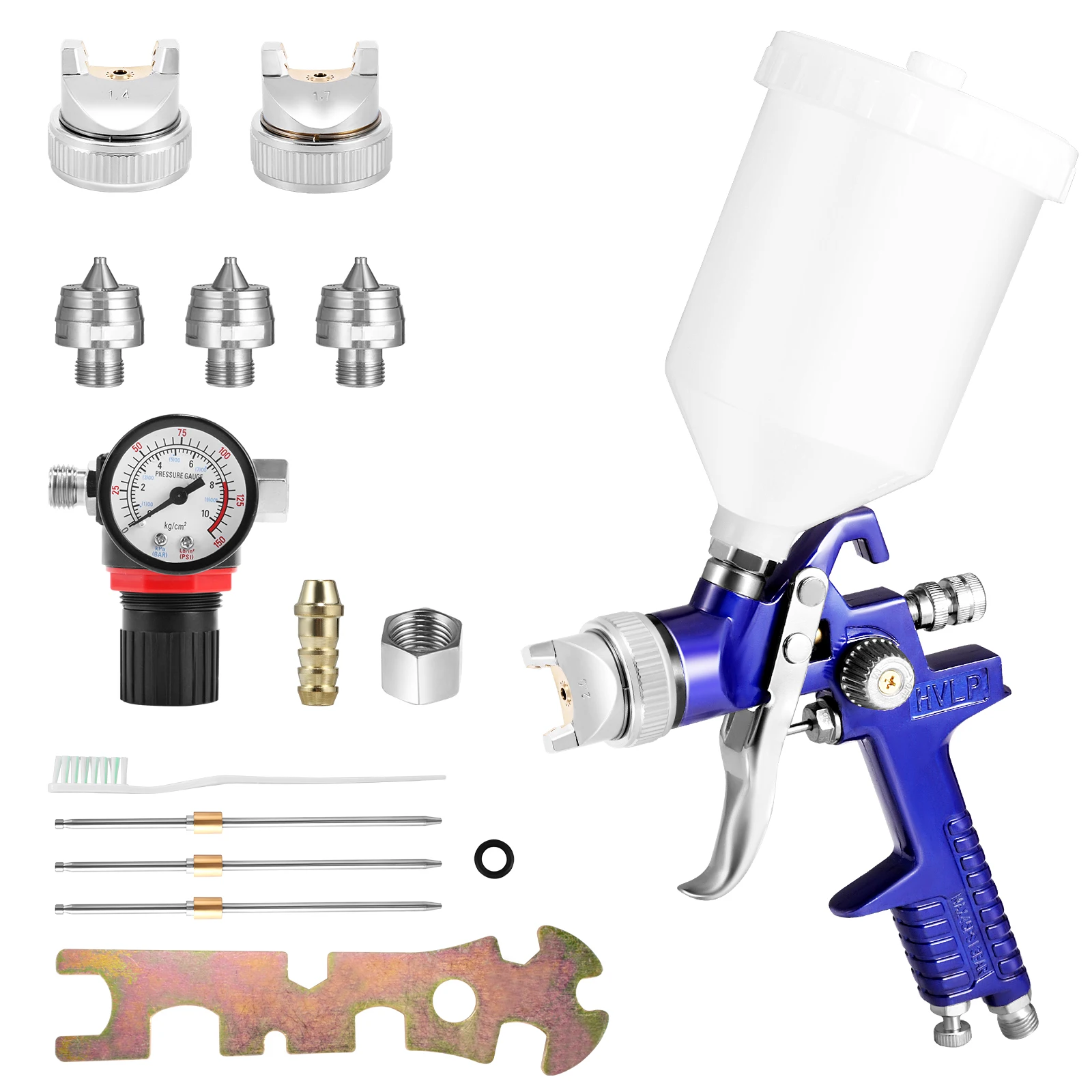 

HVLP Spray Paint Gun with 1.4MM 1.7MM 2.0MM Nozzle 600CC Cup Vehicle Car Fence Paint Tools Spray Gun Power Tools