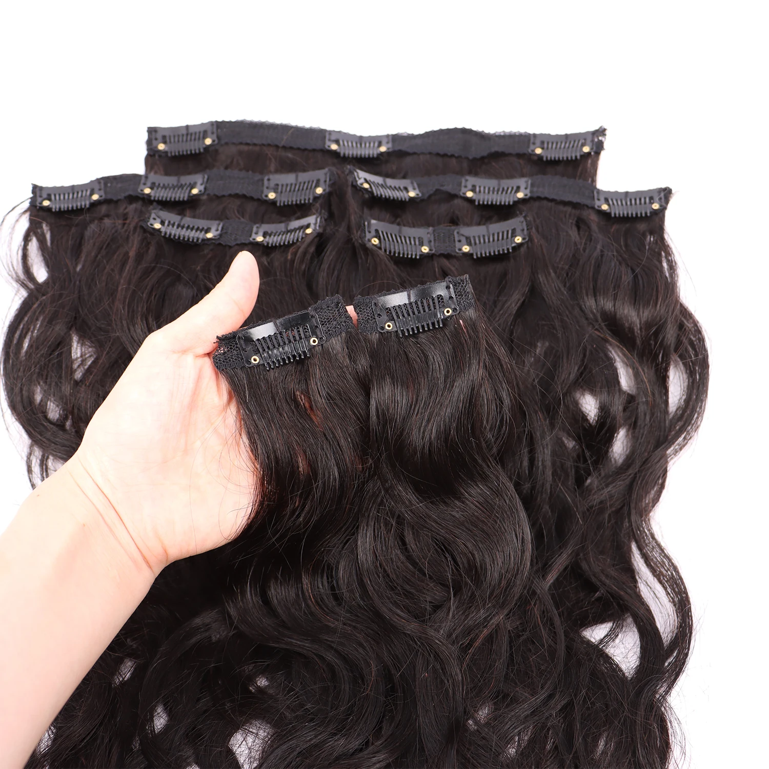 SWANEE Clip In Hair Extension 100% Real Natural Remy Human Hair Clip-On Hair Piece Dla Kobiet Długie Kręcone Włosy Do Salonu Dostawy