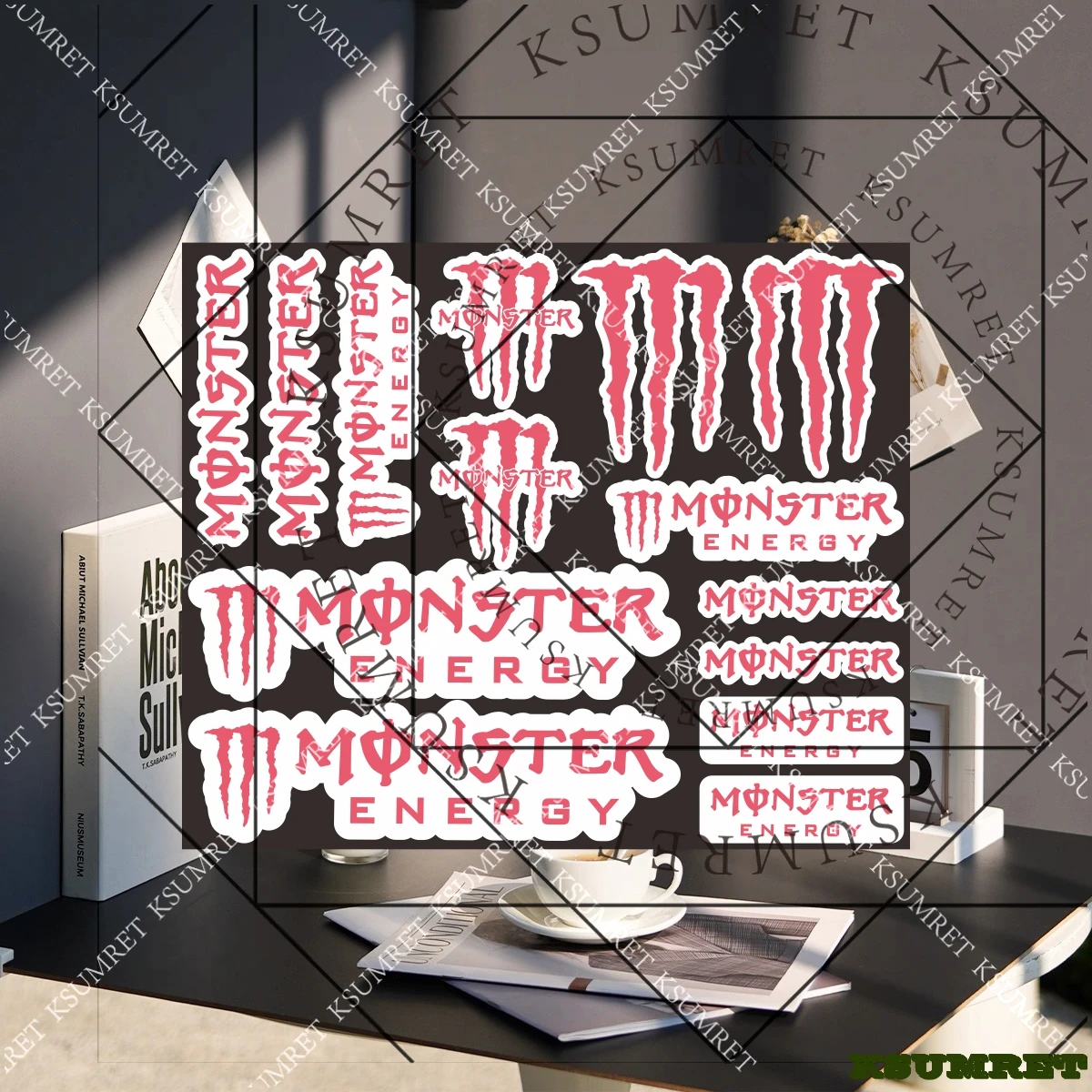 مجموعة ملصقات للدراجات النارية من الفينيل Monster Energy لسيارة Yamaha Kawasaki سوزوكي Ktm Ducati