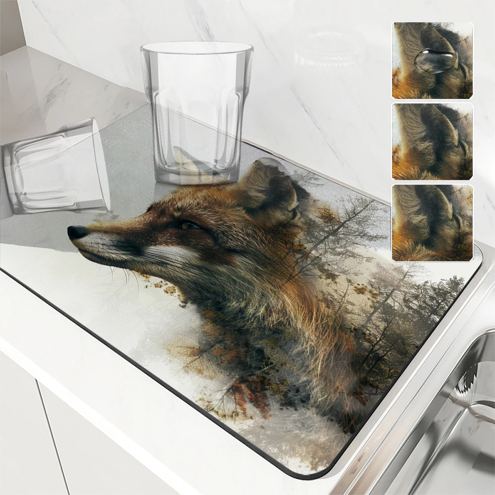 

Диатомные сливные прокладки для кухни, двойные впитывающие миски, столовая посуда, столовые приборы для стола, кофейной машины, коврик