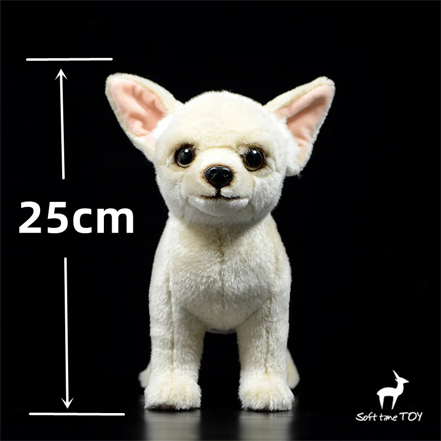 Juguete de peluche realista de Chihuahua, animal relleno de perro Chichi realista, peluche de cachorro de Chihuahua, regalo de muñeco de Chihuahua de simulación