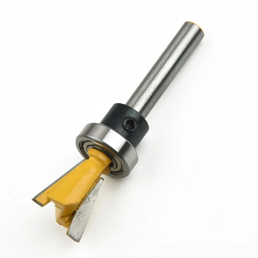 Dovetail Milling Cutter 1/4 Inch Shank 14 Degree Top Bearing Flush Trim Pattern Woodworking Engraving Router Bit With Bearing