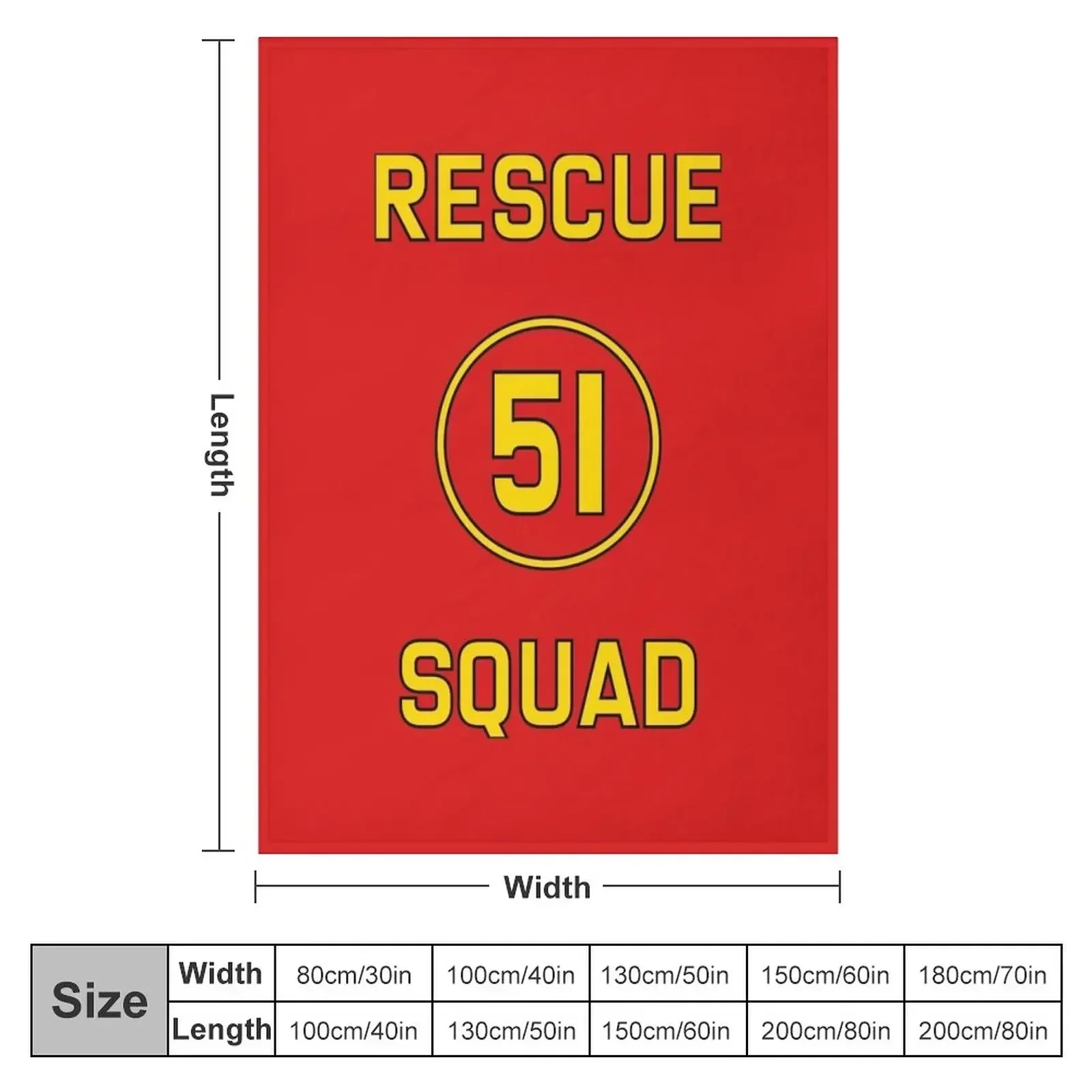 Emergency Squad 51 Rear of Truck Reproduction Logo Throw Blanket Luxury Throw Travel Stuffeds Blankets