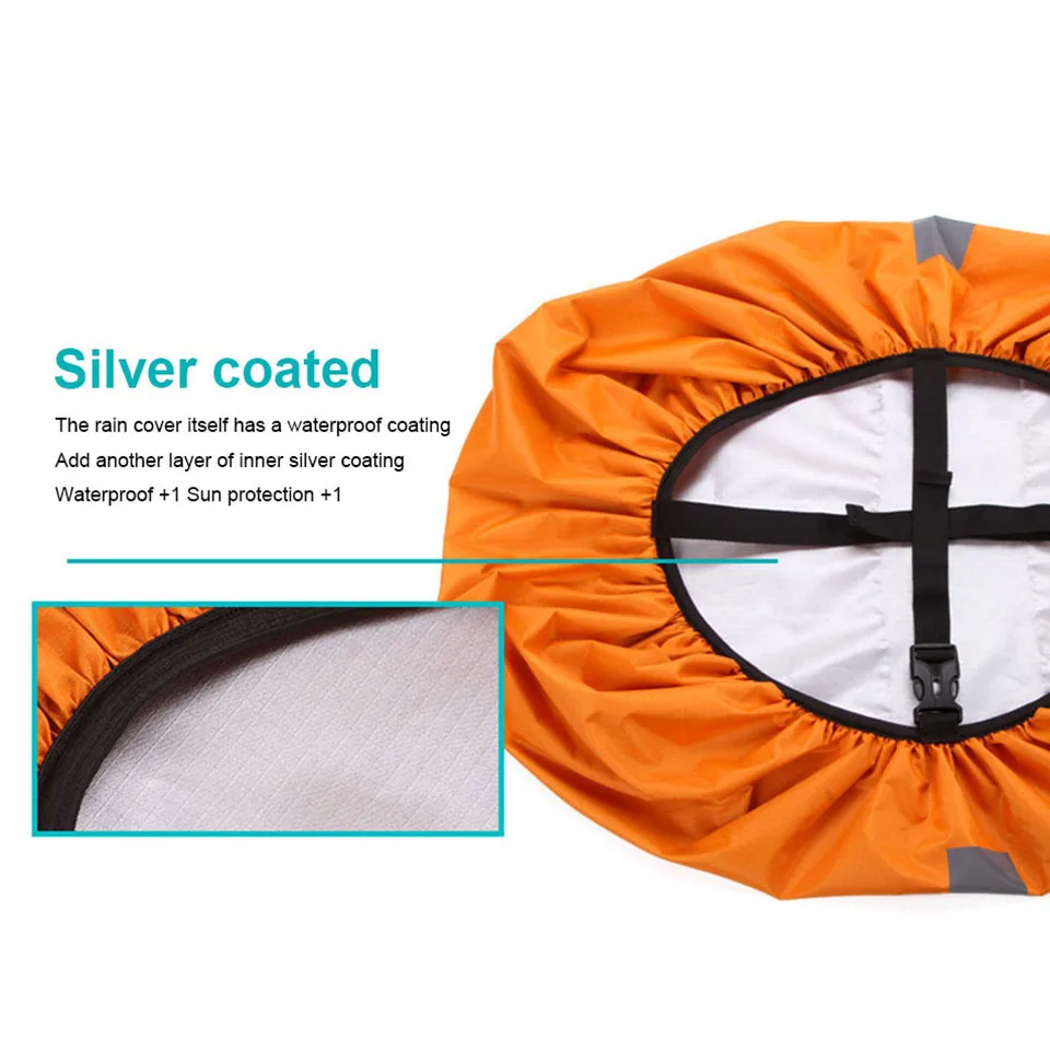 GOBYGO Reflective Rain Cover Backpack Waterproof Bag Dust Raincover Outdoor Camping Hiking Climbing Journey Hiking Sunscreen Bag