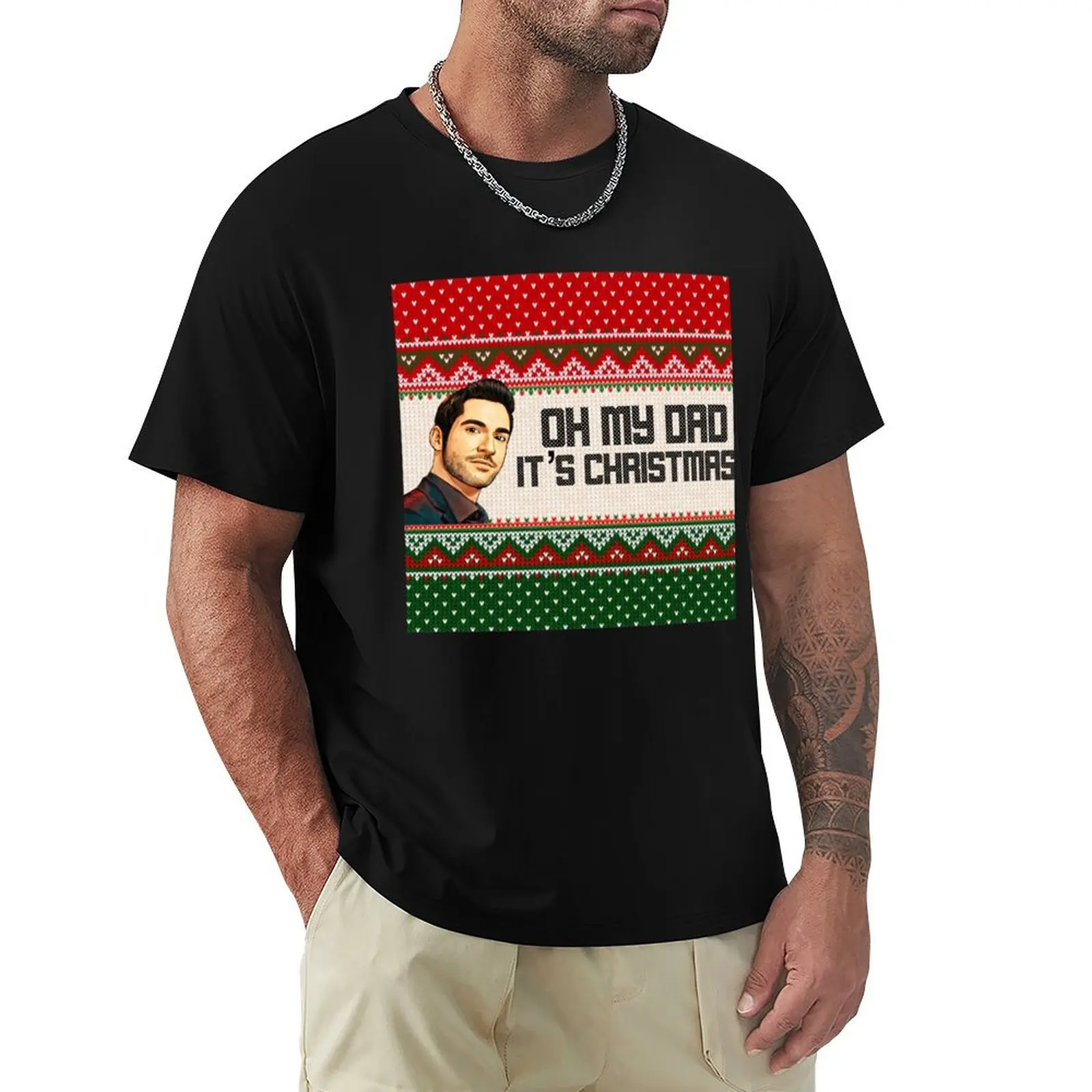 Lucifer oh my dad it’s Christmas T-Shirt Summer Fashion Casual Tee Shirt