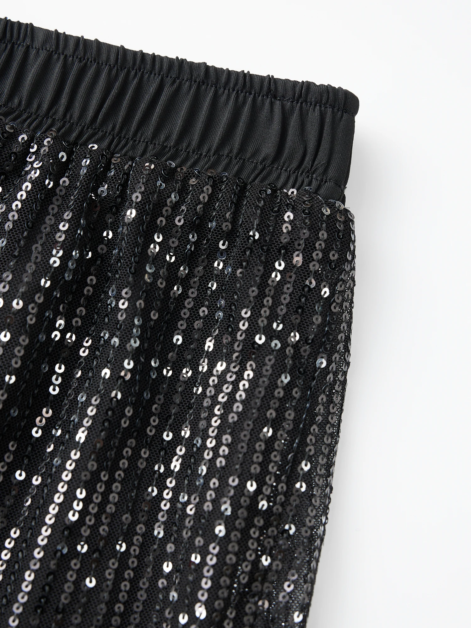 女性のハイウエストワイドレッグパンツ、キラキラ輝くスパンコール装飾のルーズフィットパーティーパンツ、シックなストリートスタイルに最適