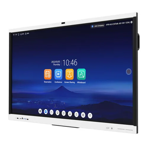 65 75 86 Inch School Conference 4K Dual Cameras with Wide Angle Interactive Smart Whiteboard Electronic Touch Screen Flat Panel