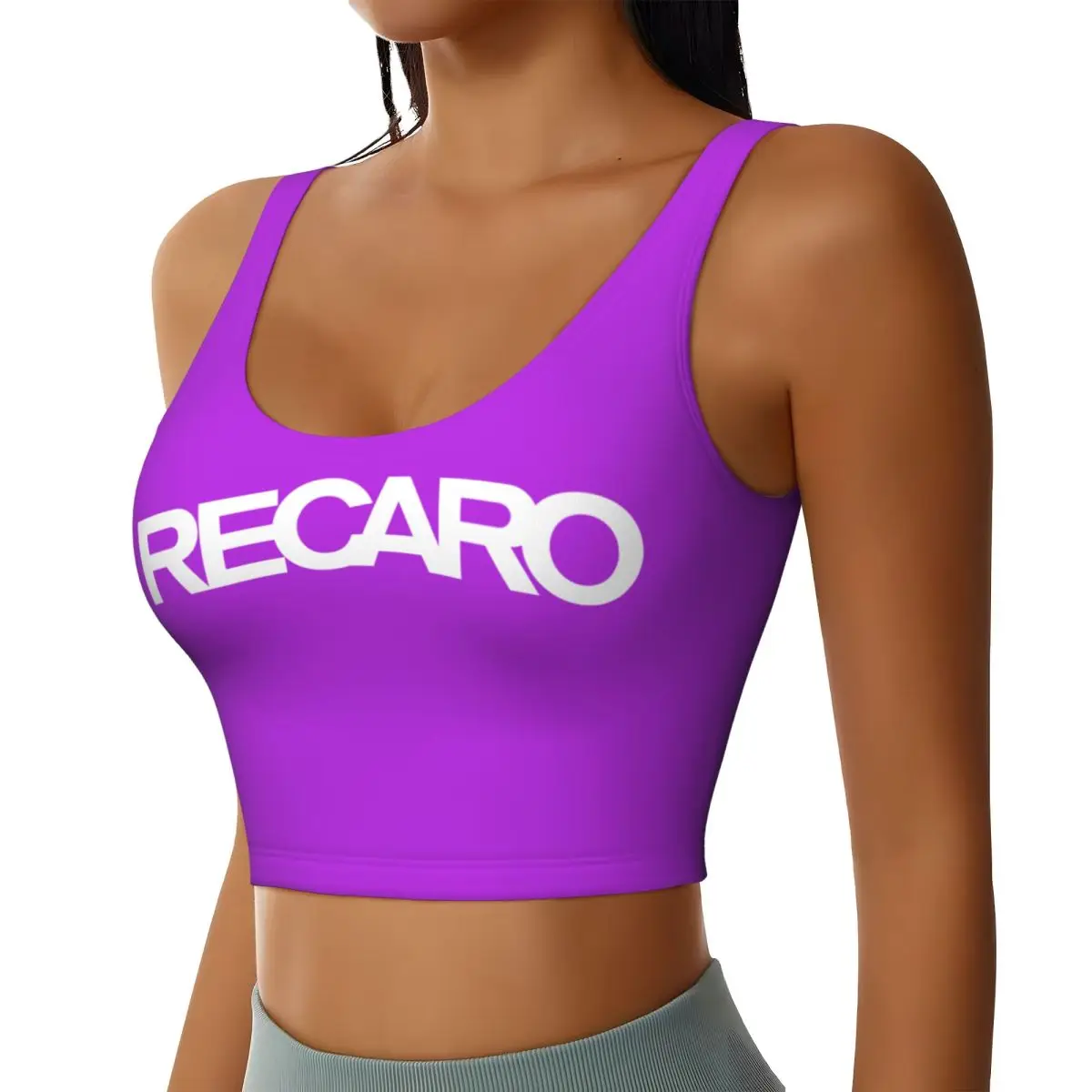 Custom Recaros Logo High Impact Sports Bras Women Seamless Workout Yoga Crop Tank Tops