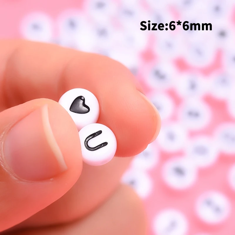 1200PCS Letter Beads Square Letter Beads Alphabet Beads A-Z And Heart Beads For Jewelry Making/Bracelets/Necklaces