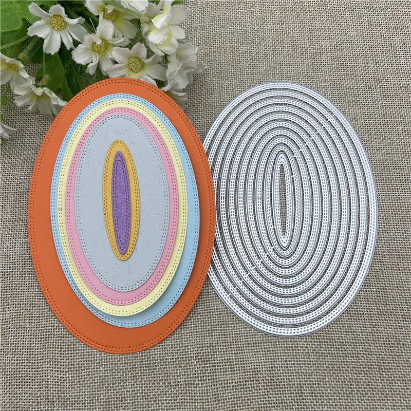 Ellipse Frames background Metal Cutting Dies Stencils For DIY Scrapbooking Decorative Embossing Handcraft Template