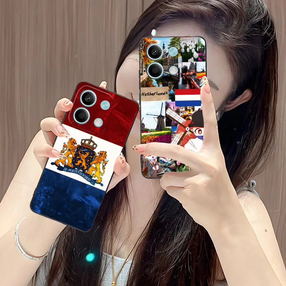 

Чехол для мобильного телефона с флагом Нидерландов для POCO F6 F5 F4 F3 F2 Pro GT C40, защитный чехол с цветной печатью, чехол для мобильных телефонов