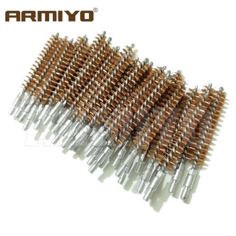 Armiyo Großhandel 100Pcs/Pack.17Cal.22Cal.30Cal.38Cal 12GA G Bohrung Reinigung Bronze Pinsel Jagd Gewinde 5-40 8-32 5/16 "-26T – Detail 1