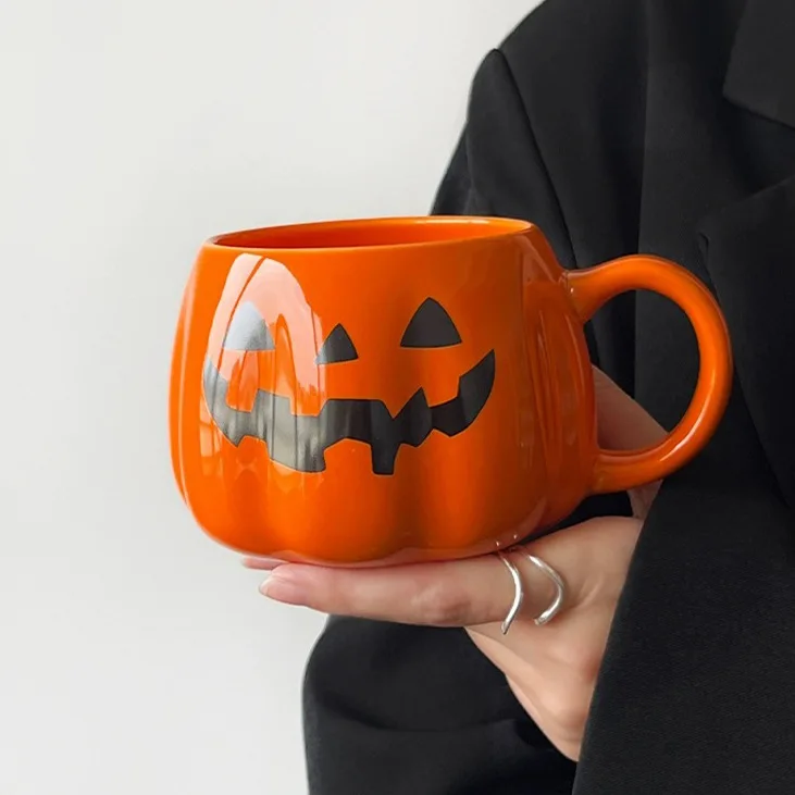 Halloween Mug Pumpkin Shaped Office Milk Ceramic Mug Water Cup High Temperature Resistance