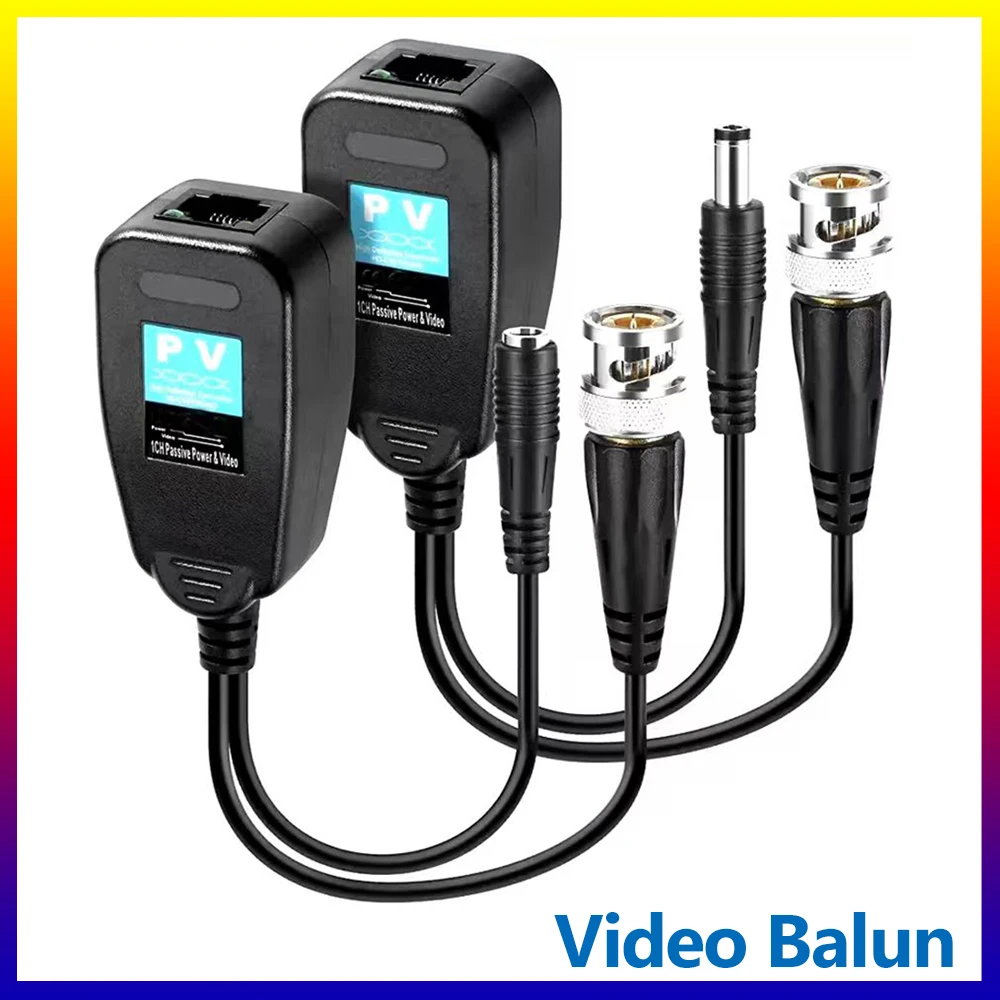 

1CH Passive Balun RJ45 CCTV Video Transceiver Coax BNC for HDCVI HDTVI AHD Analog High Definition Camera Power Supply Connectors