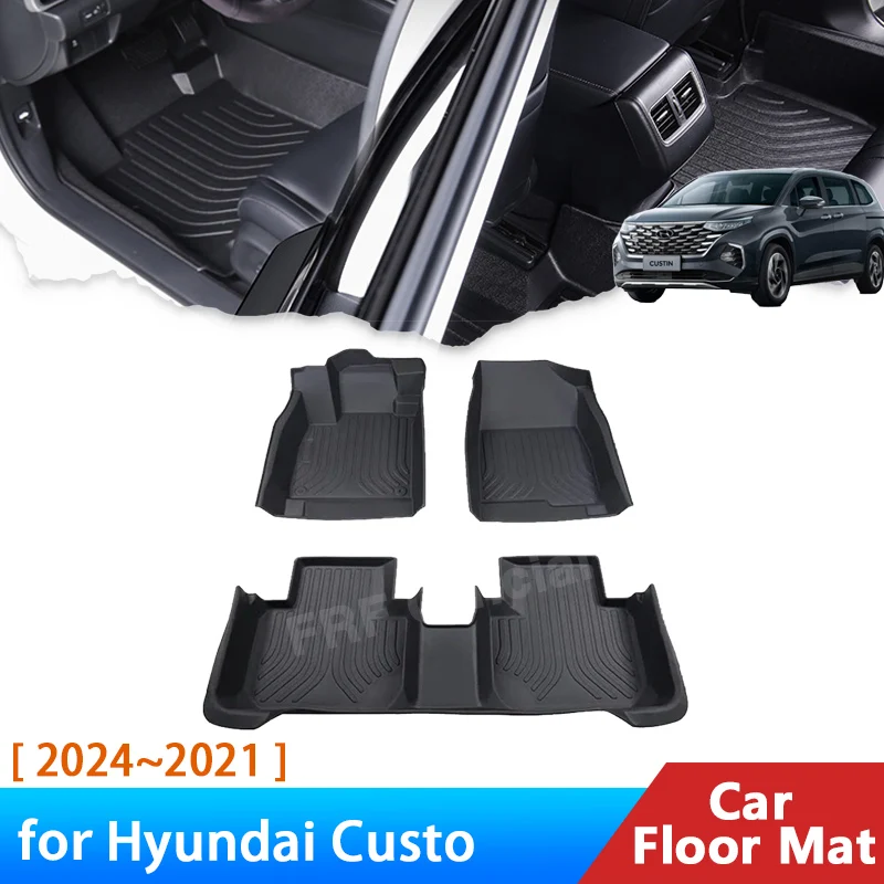 

For Hyundai Custo Custin 2021 2022 2023 2024 Accessories Car Floor Mat Foot Panel Line Carpet Pad Waterproof Anti-sediment Parts