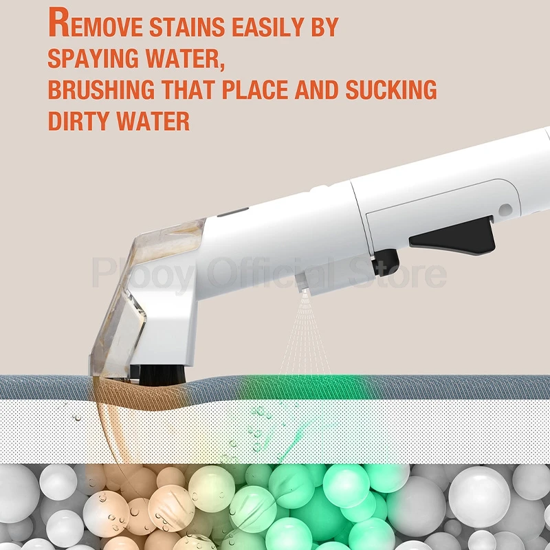 600W Upholstery Cleaner Spray Suction 2 Tank 15kPa Suction Multi Scenario Use Portable Fabric Cleaning Carpet Sofa Cleaning