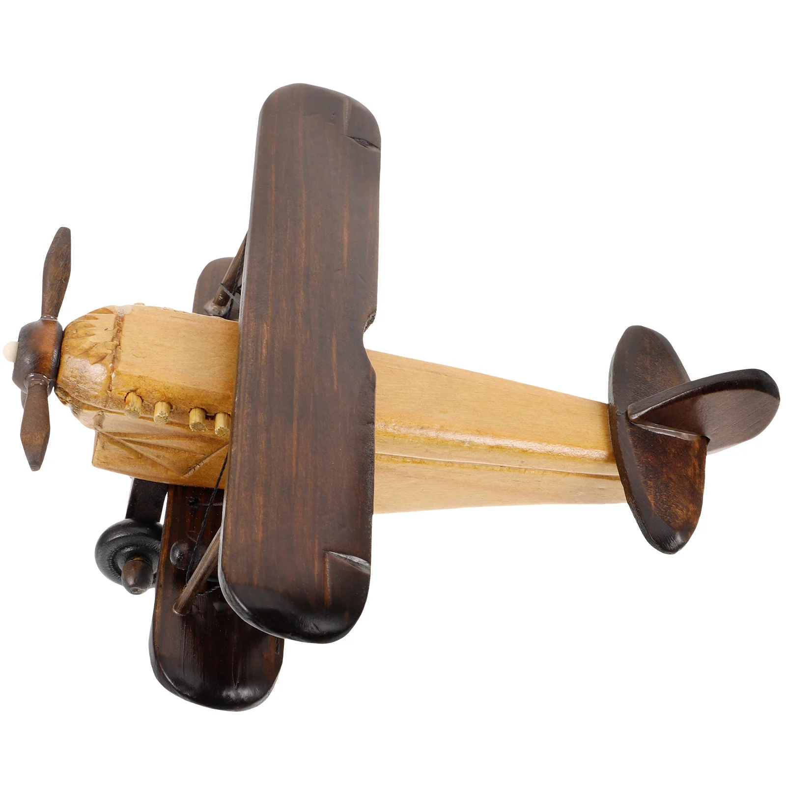 

Retro Wooden Plane Model Airplane Craft Vintage Decor Woody Toy Desktop Ornament Creative