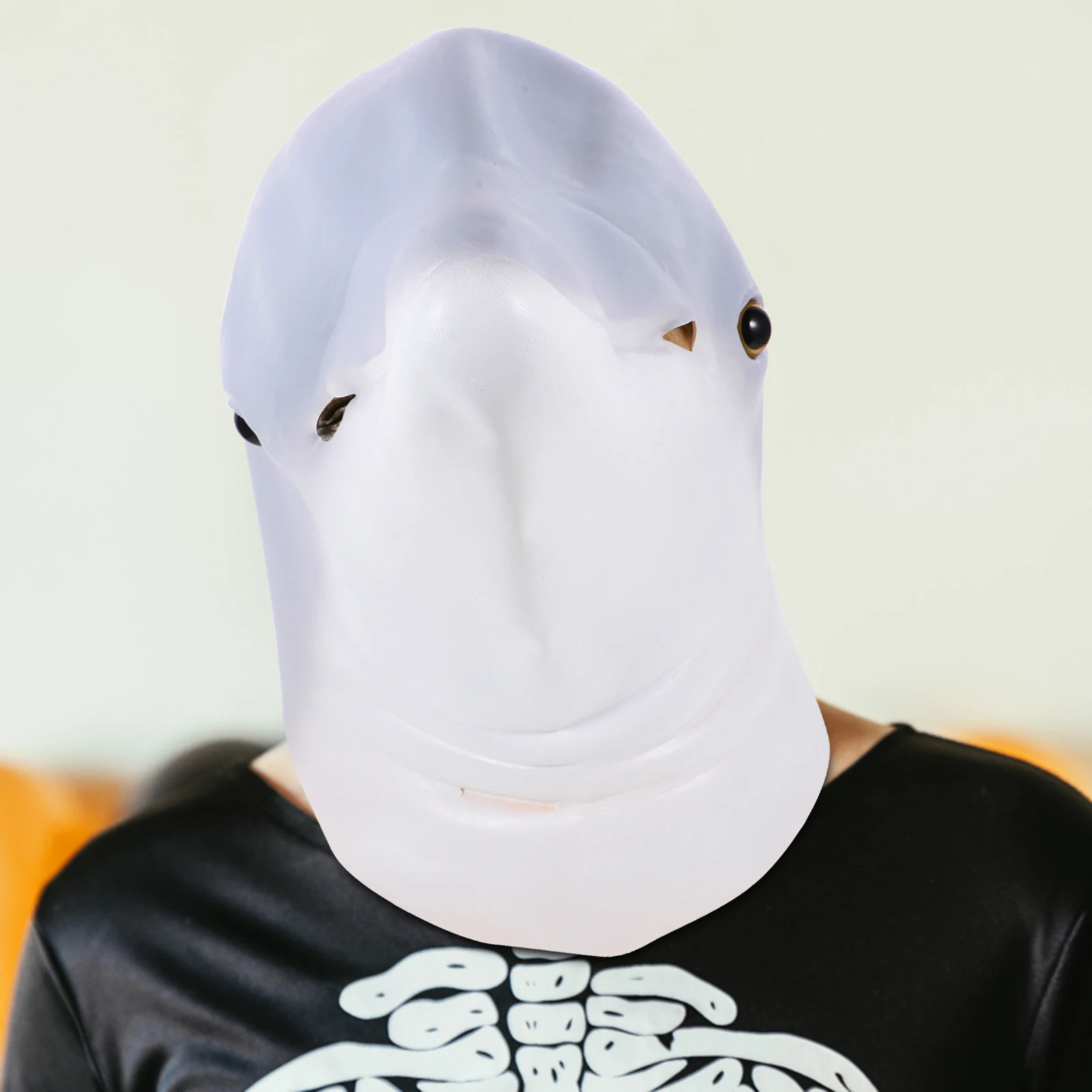 1 pz maschera da delfino costume di Halloween copricapo spaventoso oggetti di scena per feste uomo donna cosplay carnevale festival danza mascherata silicone