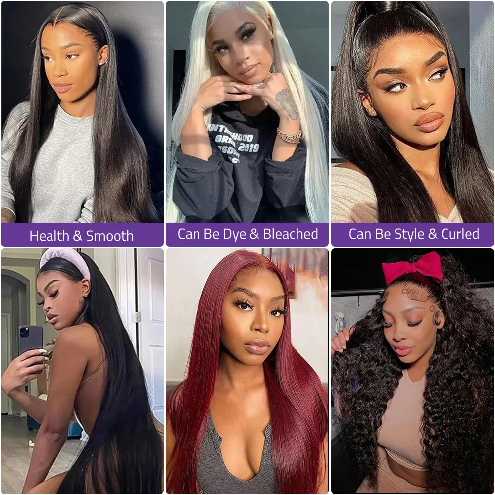 200 الكثافة 13x6 العظام مستقيم HD الدانتيل الشفاف البرازيلي باروكة من شعر طبيعي 13x4 360 الدانتيل شعر مستعار أمامي يمكن مصبوغ في أي لون! #4