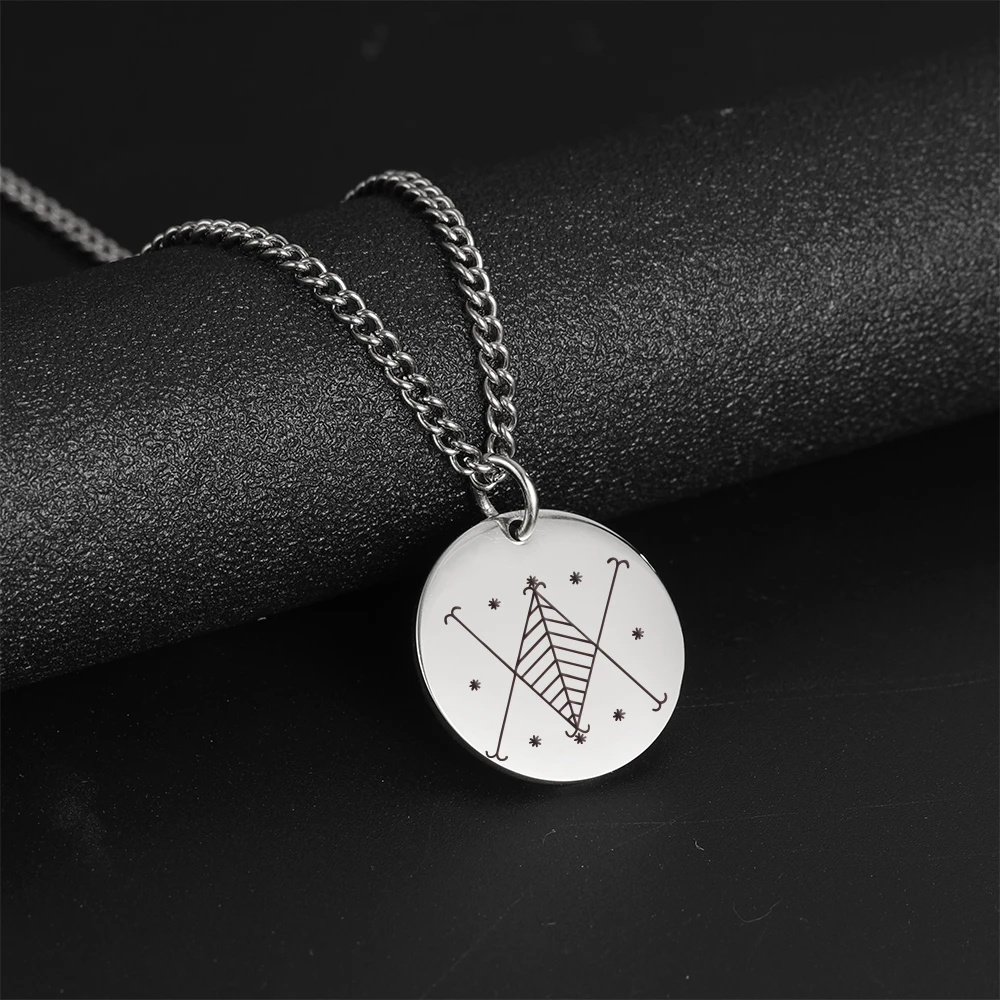 Dawapara Papa Legba Voodoo Halskette Ritual Altar Anhänger Ezili Dantor Vodou Loa Veve Symbol Okkultes Amulett Edelstahl – Detail 16