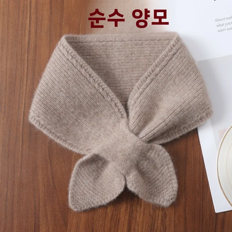 

Женский шарф Camere, теплый шерстяной вязаный корейский шарф на весну и осень, однотонный универсальный шарф с дырочками