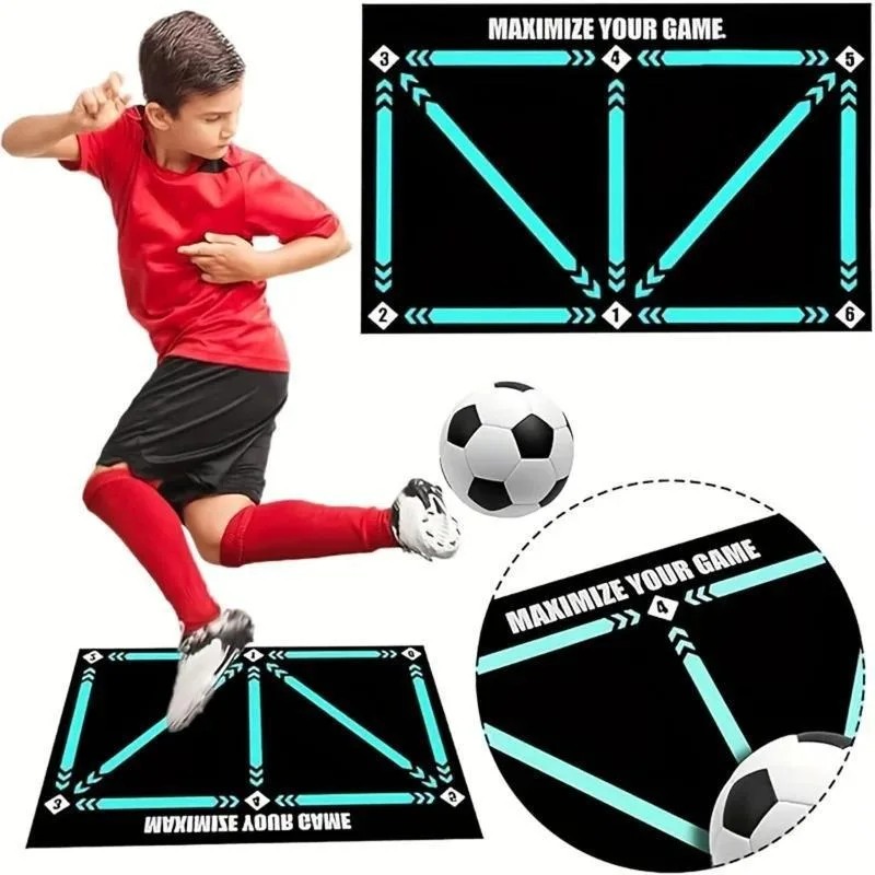 ﻿ Football Training Mat 90cm Durable Non Slip Foldable Ball Control Step Carpet Indoor Soundproof Fitness Mat training