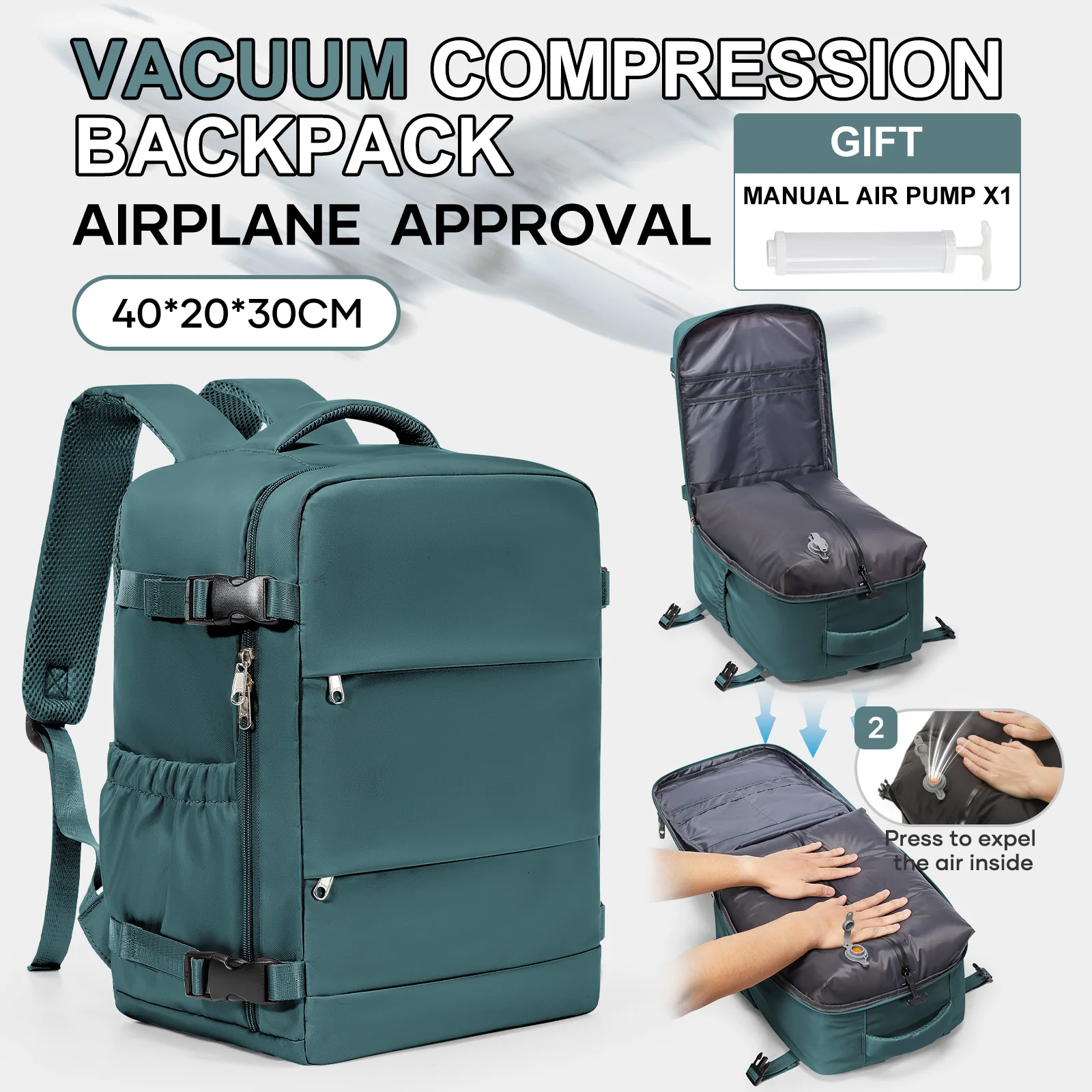 

Ryanair Hand Luggage 40x30x20, Men Women Backpack Work Bag,Genuine Luggage,Backpack Travel Cabin Plane Vacuum, Vacuum Travel Bag