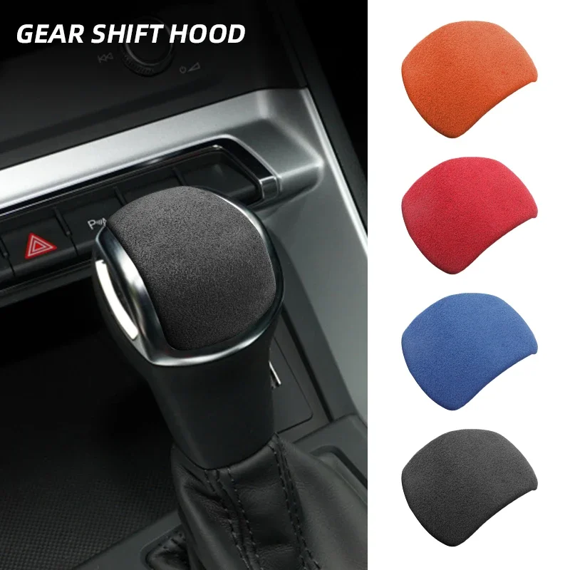 Top Suede Wrap Gear Shift Knob ABS Trim Cover Interior Sticker For Audi Q3  Sportback 2019 2020 2021  Accessories