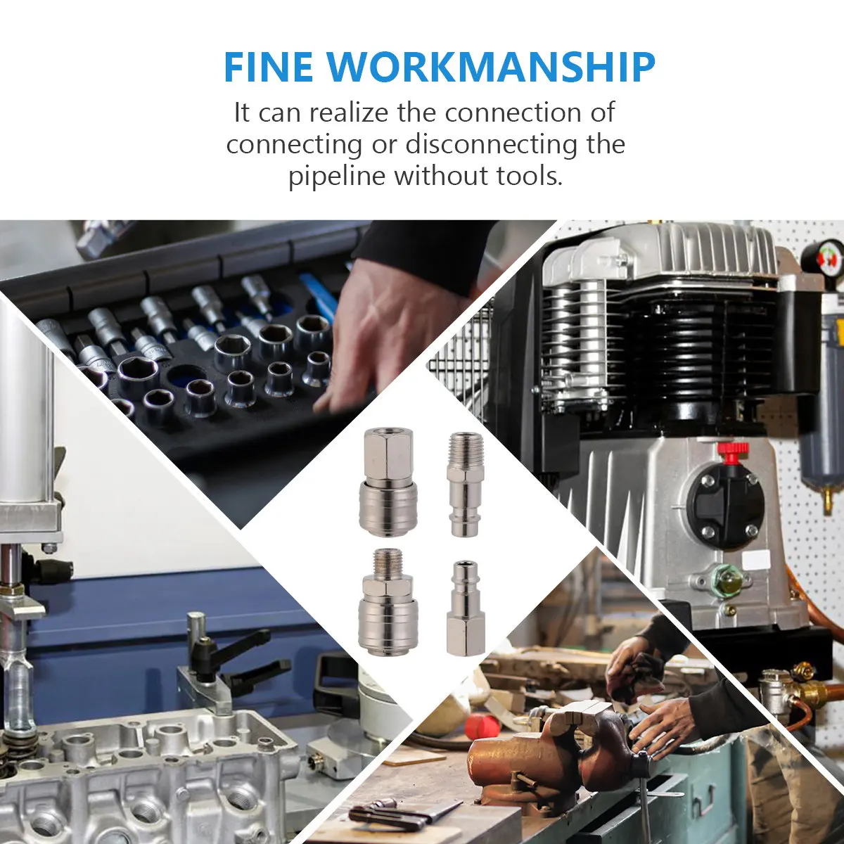 German-Style Air Line Connectors Internal External Thread Hose Compressor Connectors Fast Quick Release Air Compressor Fittings