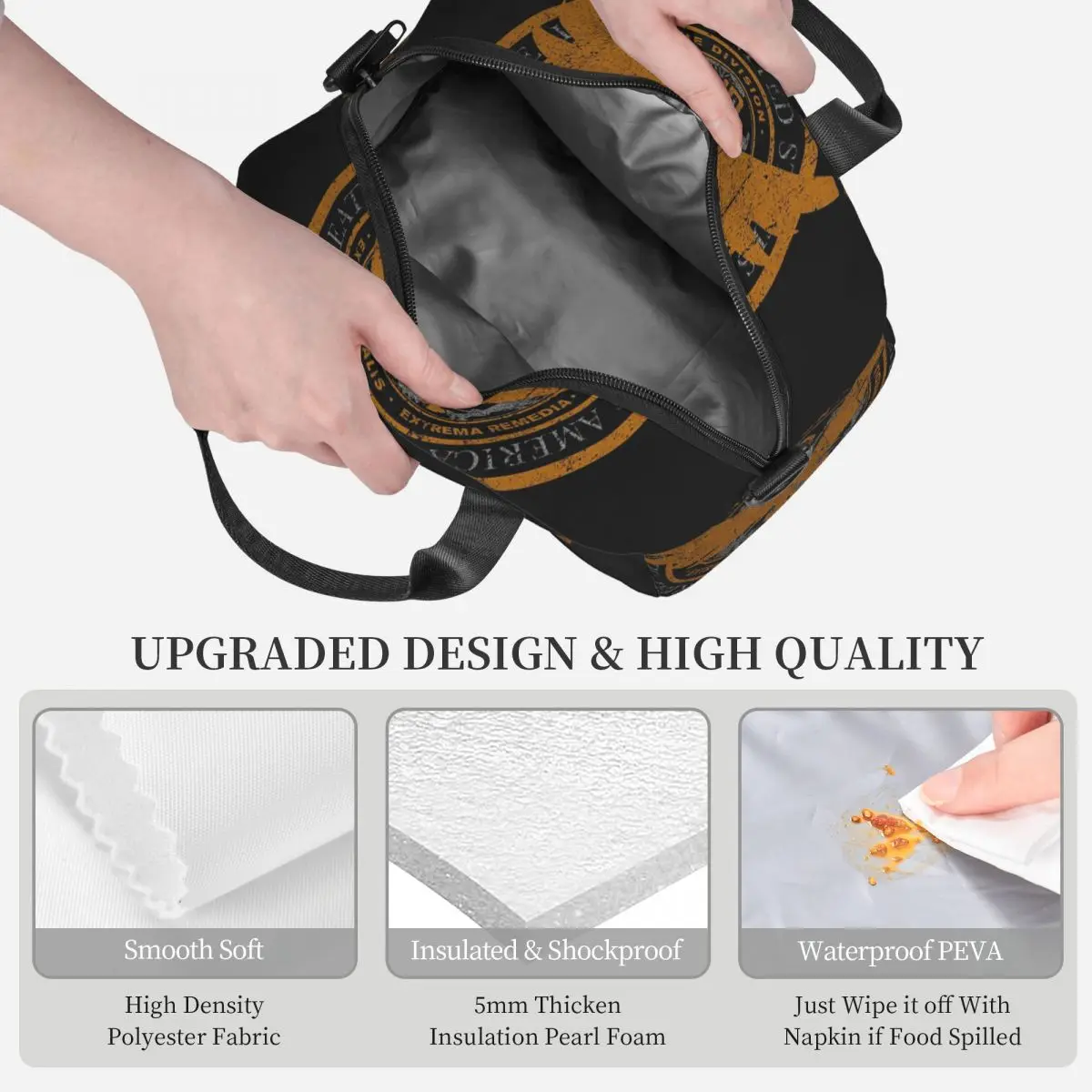 Game Tom Clancys The Division SHD Seal Insulated Lunch Bag for School Bento Storage Food Boxes Portable Cooler Thermal Lunch Box view 4
