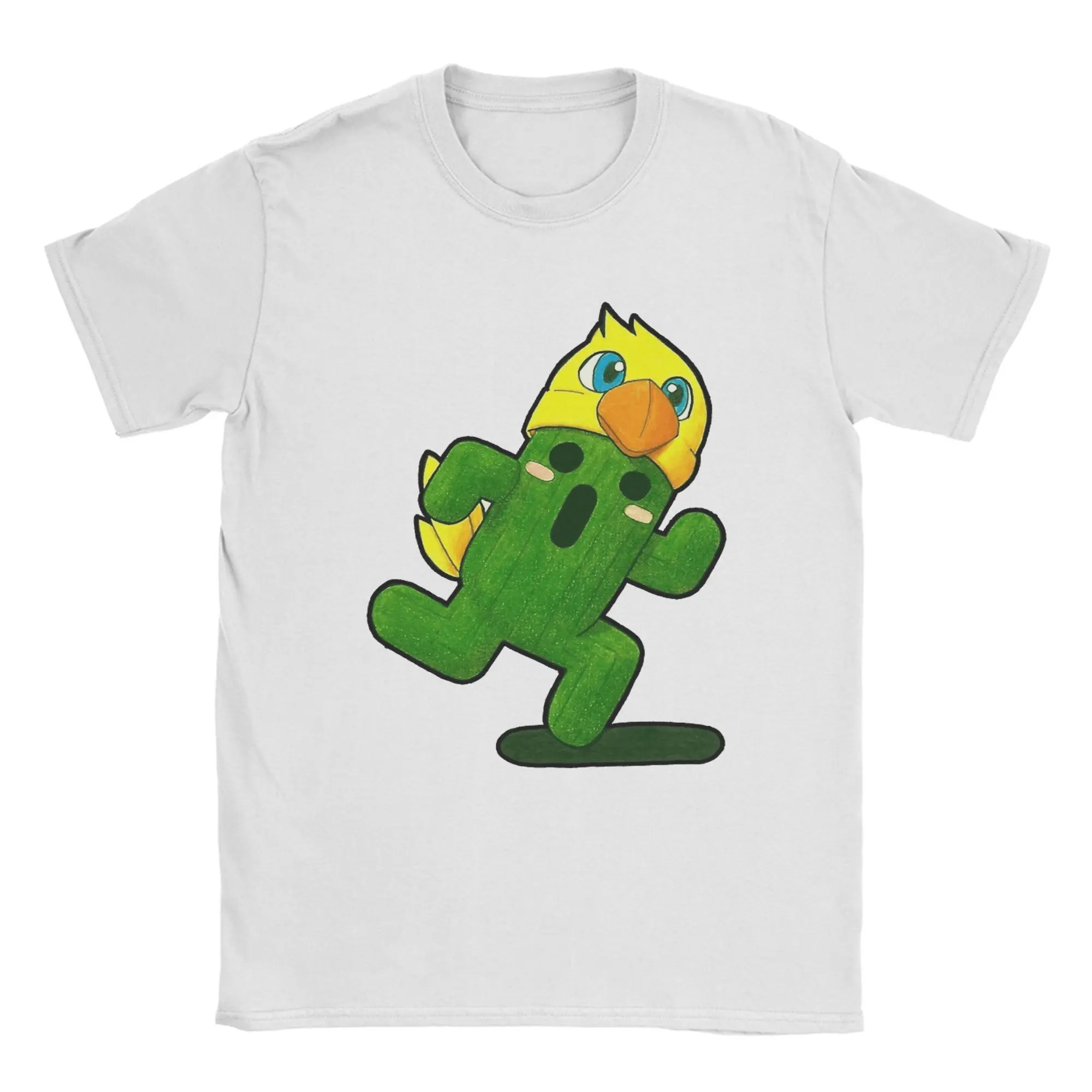 

Футболка Cactuar in disguise Final Fantasy, летние футболки в стиле Харадзюку, мужские хлопковые футболки с круглым вырезом 4XL, 5XL, 6XL, футболки, уличная футболка