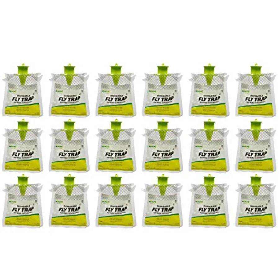 Trampa para Moscas Desechable para Exteriores, Atrapa Moscas Colgante con Cebo Atractivo, Bolsa para Moscas para Patio, Jardín, Zonas de Basura y Granjas, Fácil de Usar