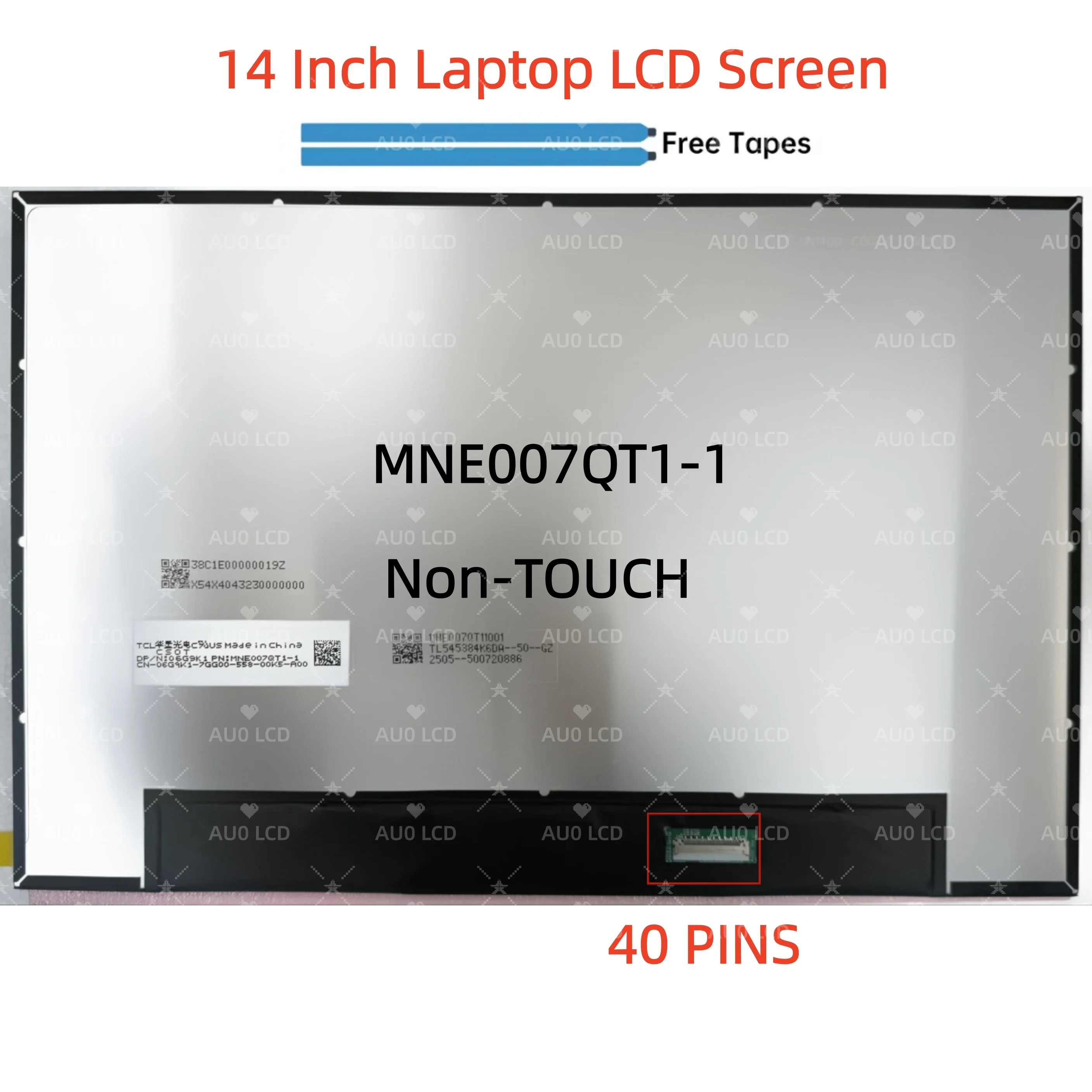 14 Inch Laptop LCD Screen MNE007QT1-1 Replacement Display Panel matrix 1920X1200 40PINS