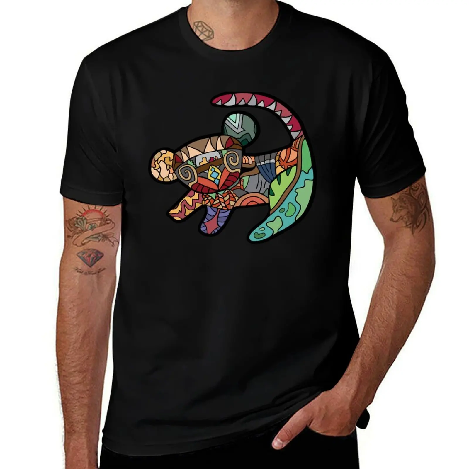 Simba’s pattern T-Shirt Casual Fashion Short Sleeve Cotton T-Shirt