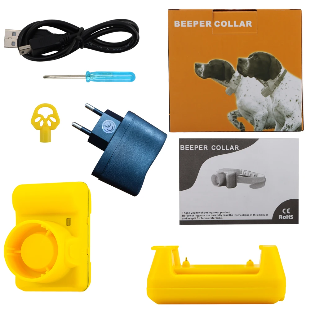 Rechargeable Hunting Dog Beeper Collars Waterproof Dog Training Collar Built-in Beeper Sound Pet Electric Collar Beep Clicker
