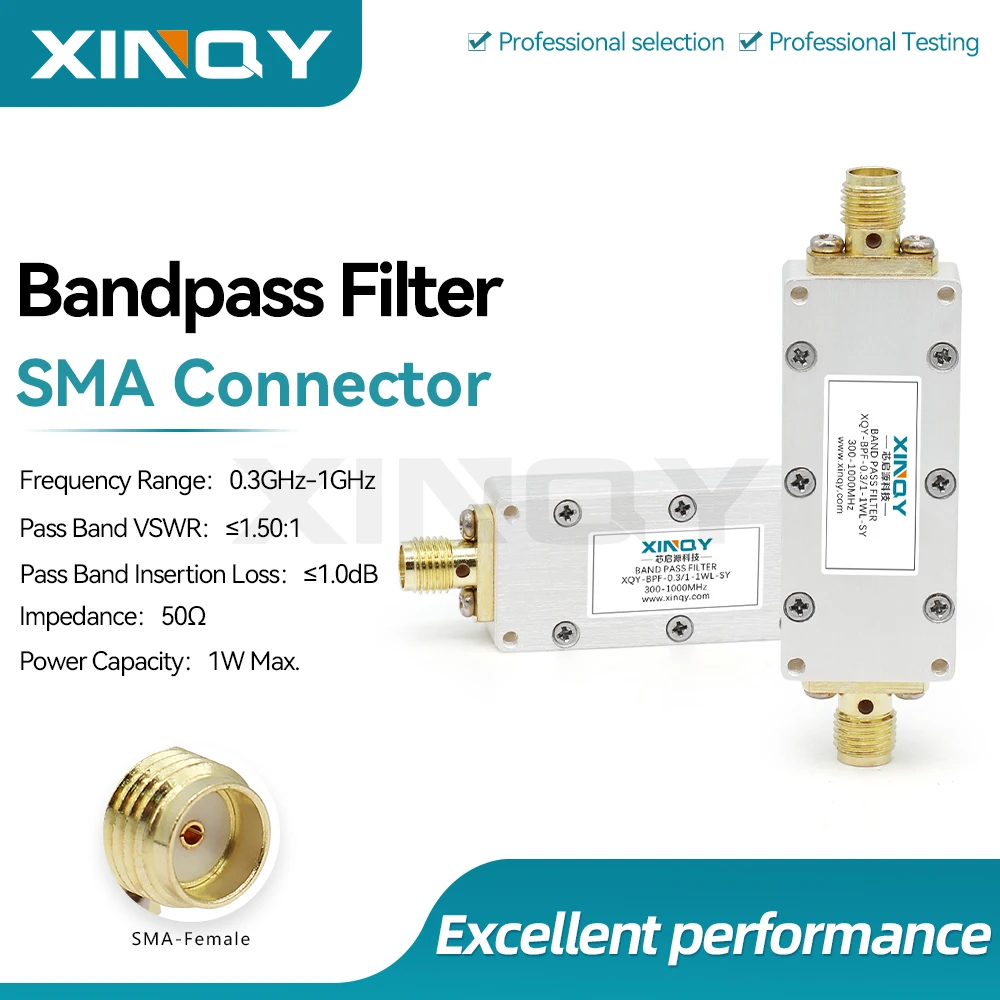 Xinqy Sma Bandpass Filter 200-220Mhz Test Signal Customizable 1W Bpf Bandpass Filter