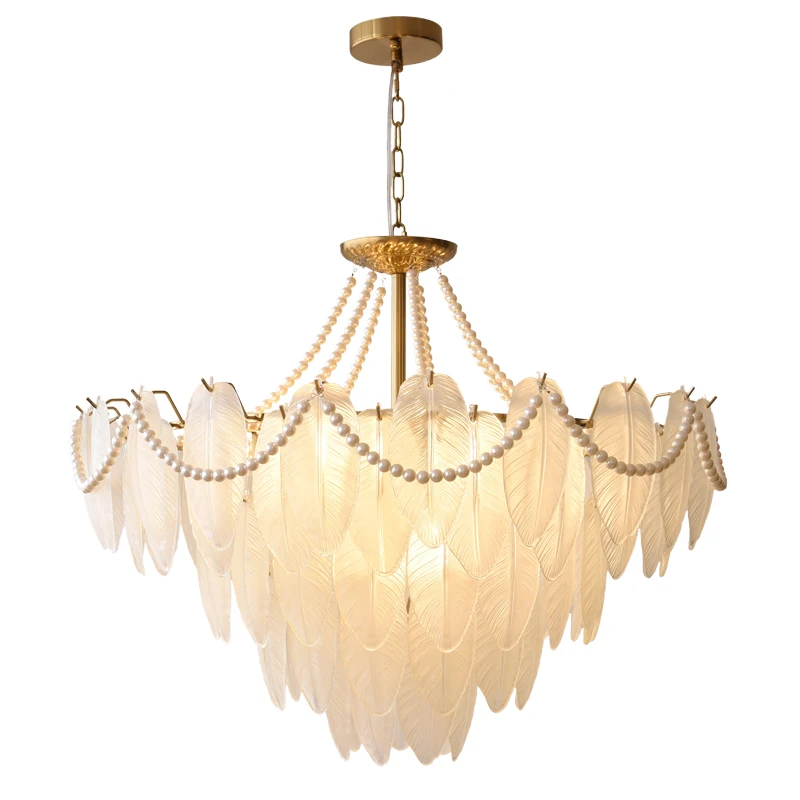 French Light Luxury Living Room Chandelier Modern Simple 2024 New Cream Style Crystal Master Bedroom Lamp Retro Lamps