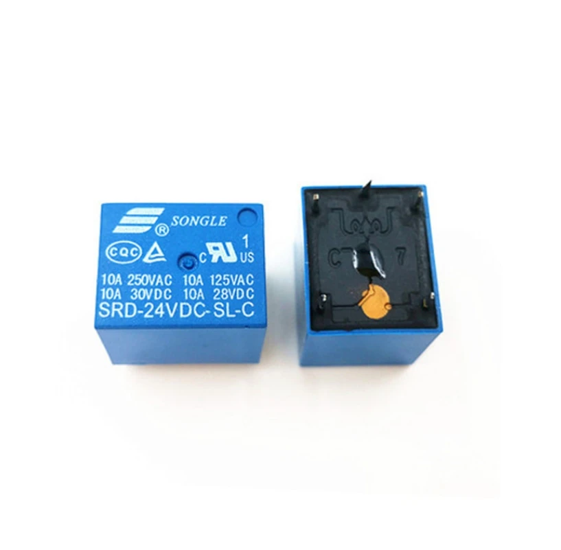 Relé de alta calidad, SRD-05VDC-SL-C, SRD-09VDC-SL-C, 5 pines, 5V, 9V, 6V, 24V, 12V, 10A, 250VA