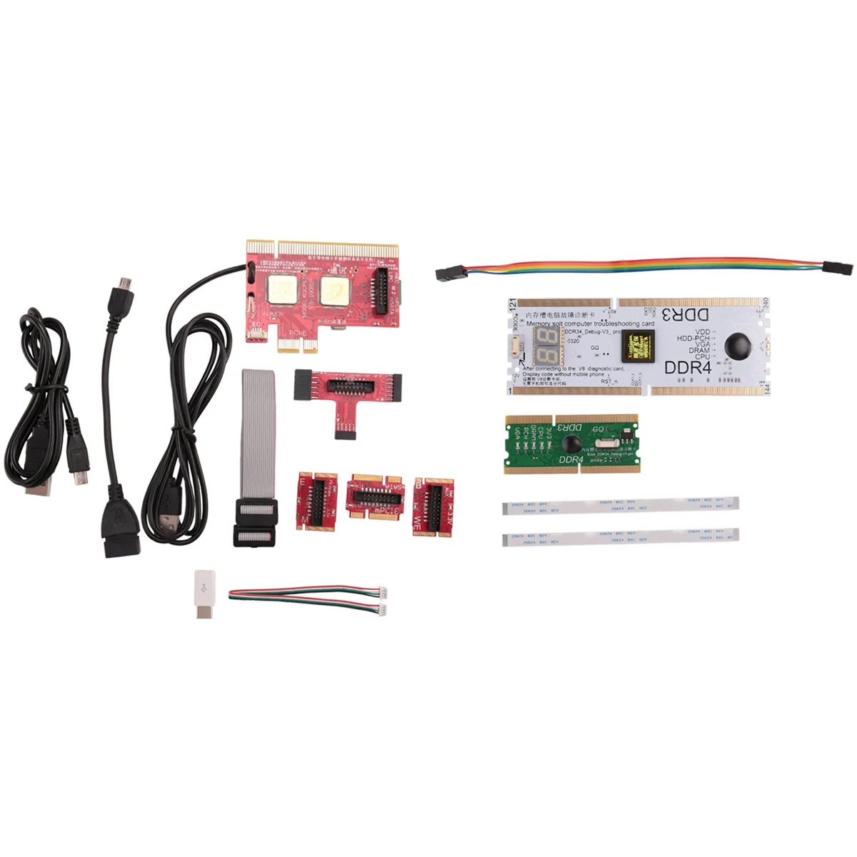 

V8 Laptop Desktop PC Universal Diagnostic Test Debug Post Card Support for PCI PCI-E MiniPCI-E LPC DDR3/4