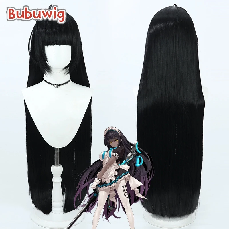 Bubuwig Synthetic Hair Kakudate Karin Cosplay Wigs Blue Archive Kakudate Karin 100cm Long Straight Black Cos Wig Heat Resistant