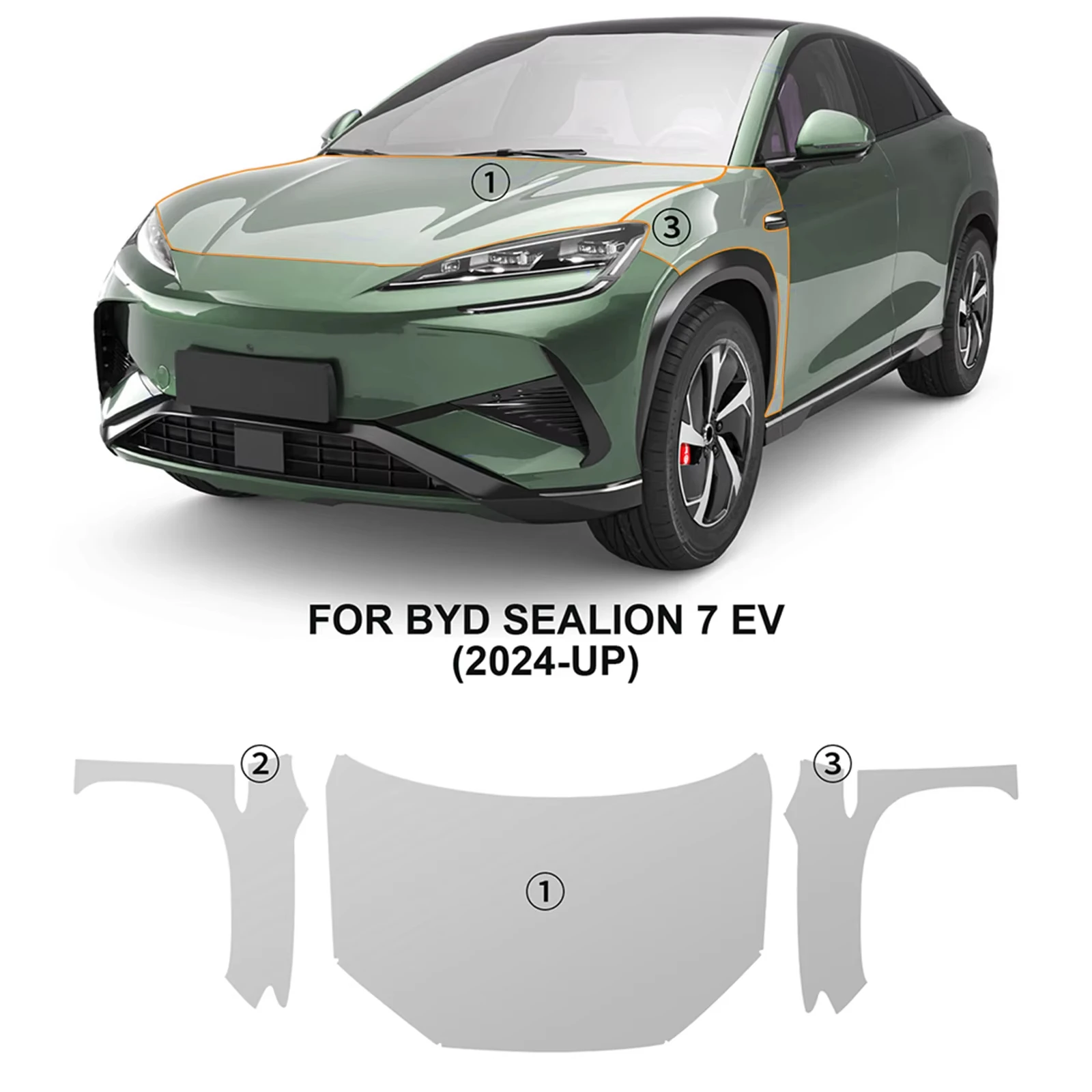 

9Mil TPU Scratch-resistant Car Paint Protection Film For BYD Sealion 7 EV 2024 2025 Car Body Transparent Bra Per-cut PPF Kit